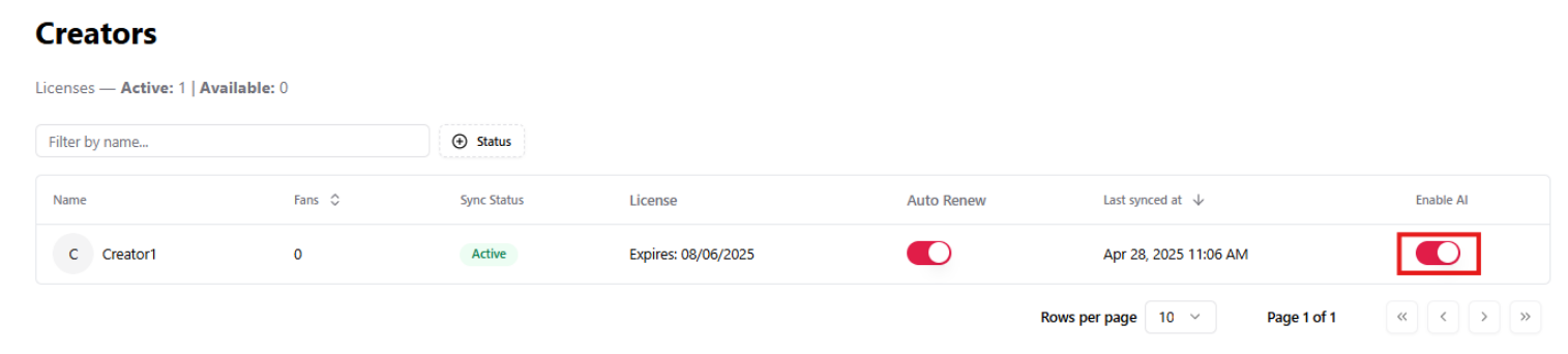 Enable AI Toggle