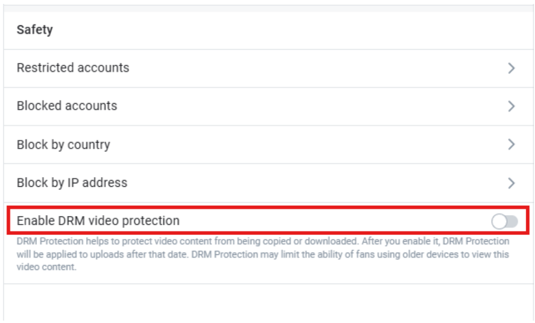 Disable DRM setting