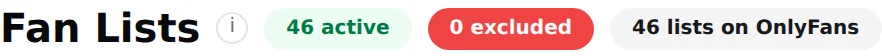 The summary counters next to the Fan Lists title